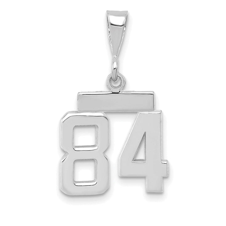 Lovely Rita's Pendants & Charms 14k White Gold Polished Finish Small Size Number 84 Charm Pendant