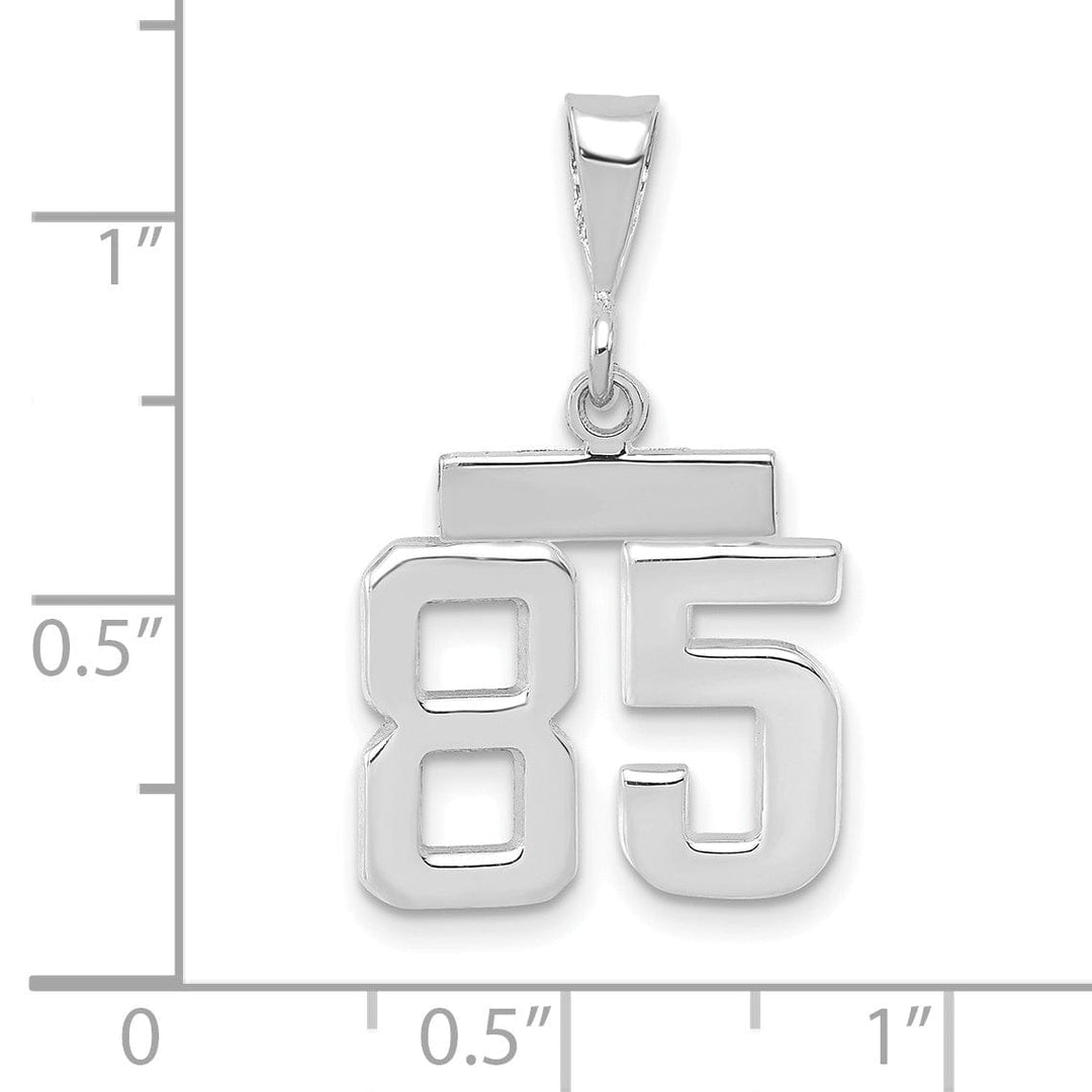 Lovely Rita's Pendants & Charms 14k White Gold Polished Finish Small Size Number 85 Charm Pendant