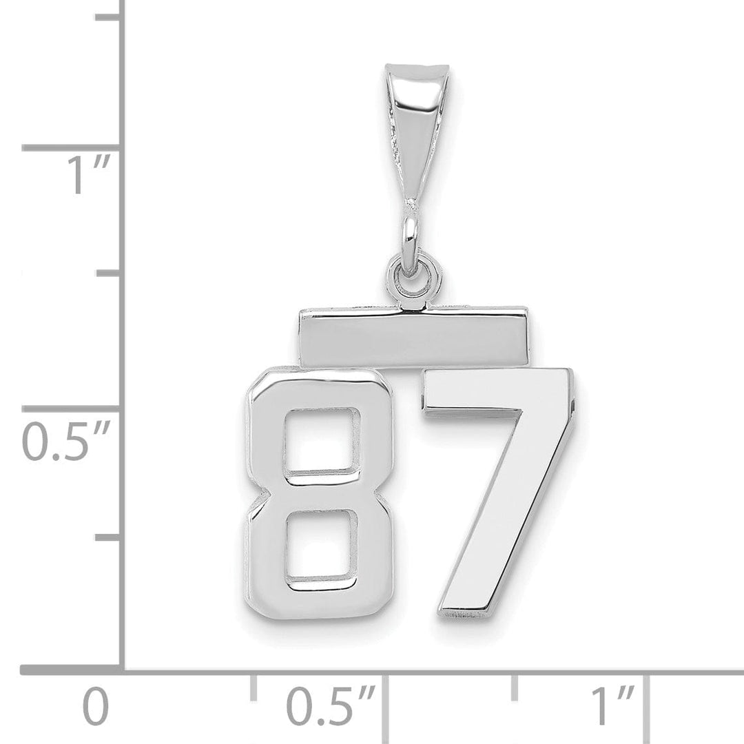 Lovely Rita's Pendants & Charms 14k White Gold Polished Finish Small Size Number 87 Charm Pendant