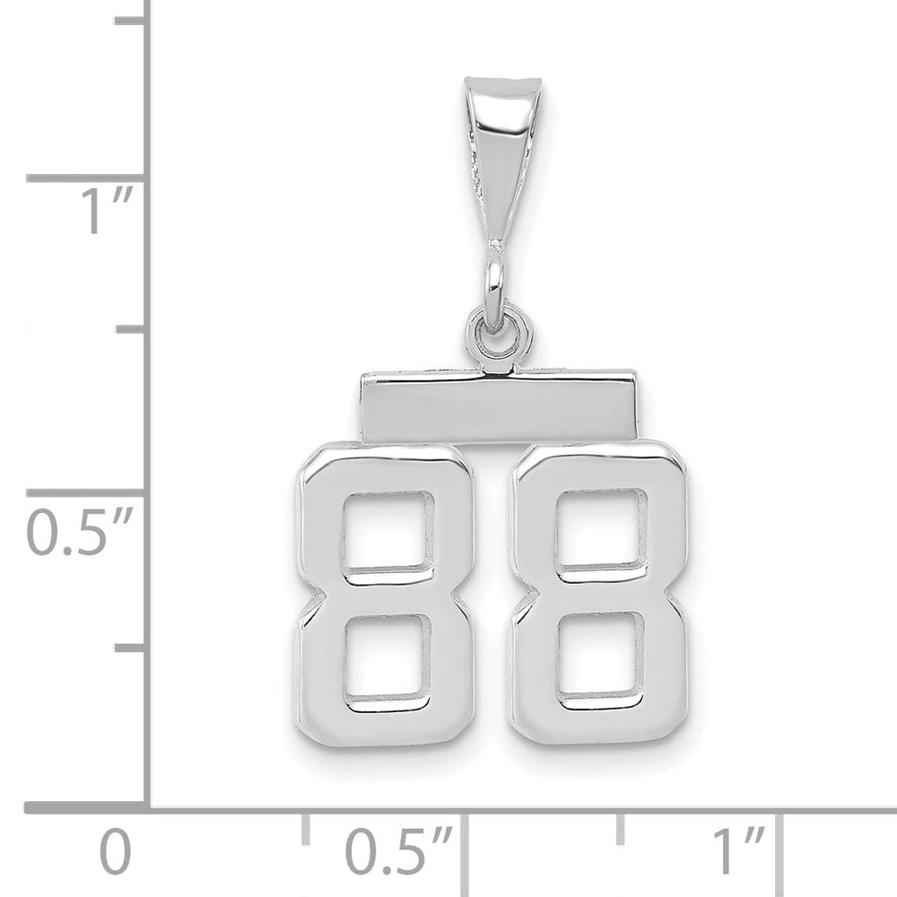 Lovely Rita's Pendants & Charms 14k White Gold Polished Finish Small Size Number 88 Charm Pendant