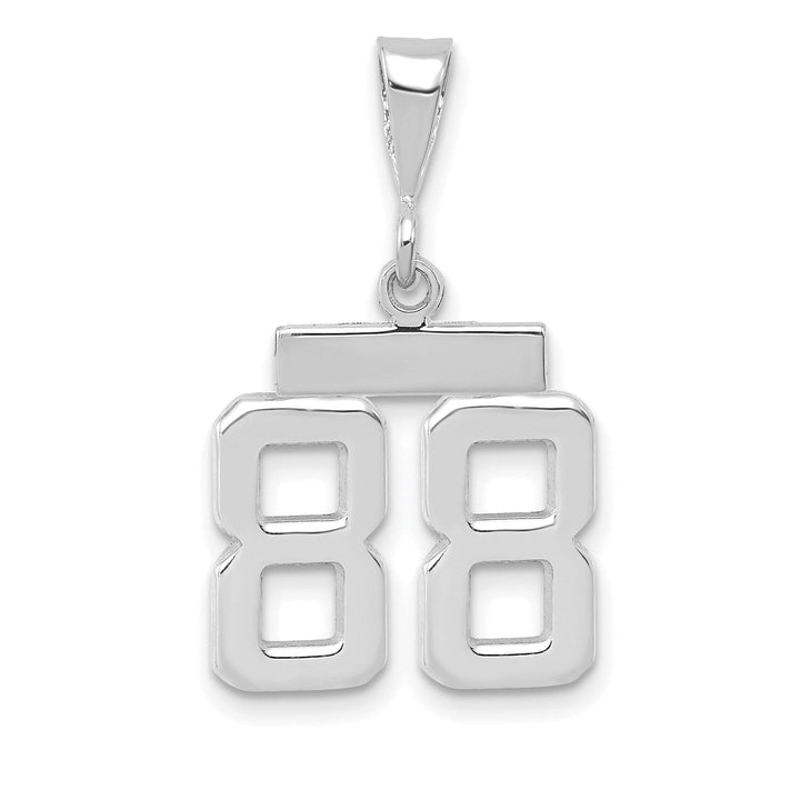 Lovely Rita's Pendants & Charms 14k White Gold Polished Finish Small Size Number 88 Charm Pendant