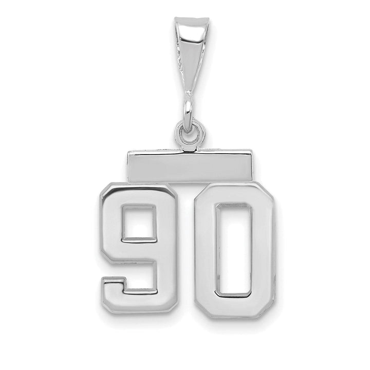Lovely Rita's Pendants & Charms 14k White Gold Polished Finish Small Size Number 90 Charm Pendant