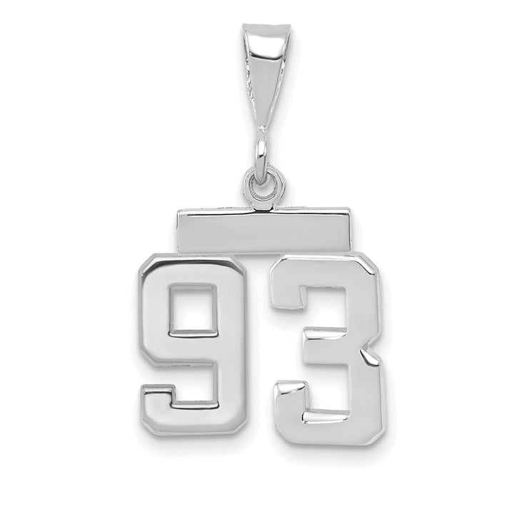 Lovely Rita's Pendants & Charms 14k White Gold Polished Finish Small Size Number 93 Charm Pendant