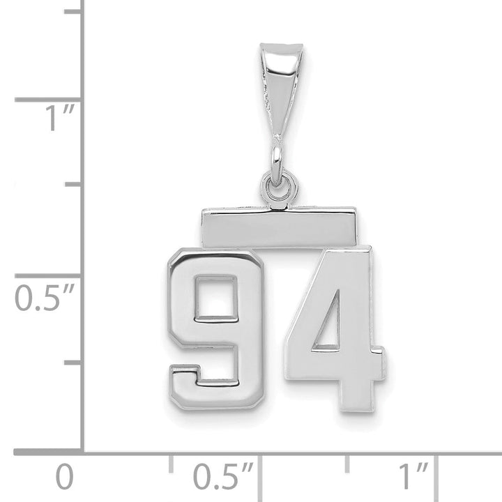 Lovely Rita's Pendants & Charms 14k White Gold Polished Finish Small Size Number 94 Charm Pendant