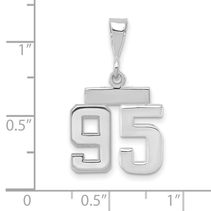 Lovely Rita's Pendants & Charms 14k White Gold Polished Finish Small Size Number 95 Charm Pendant