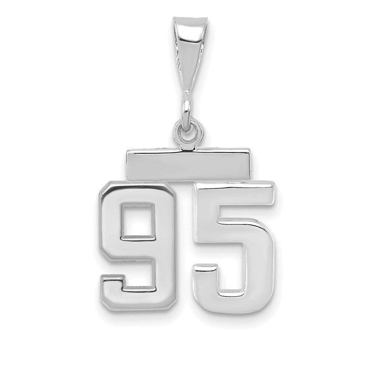 Lovely Rita's Pendants & Charms 14k White Gold Polished Finish Small Size Number 95 Charm Pendant