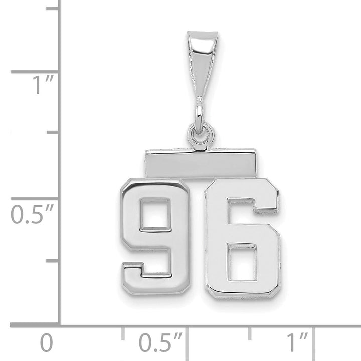 Lovely Rita's Pendants & Charms 14k White Gold Polished Finish Small Size Number 96 Charm Pendant