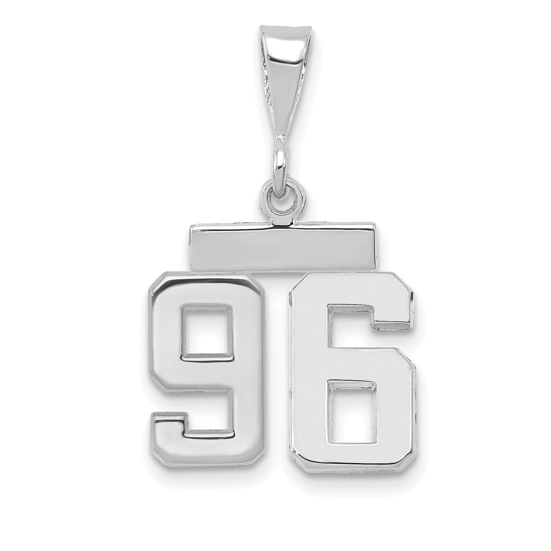 Lovely Rita's Pendants & Charms 14k White Gold Polished Finish Small Size Number 96 Charm Pendant