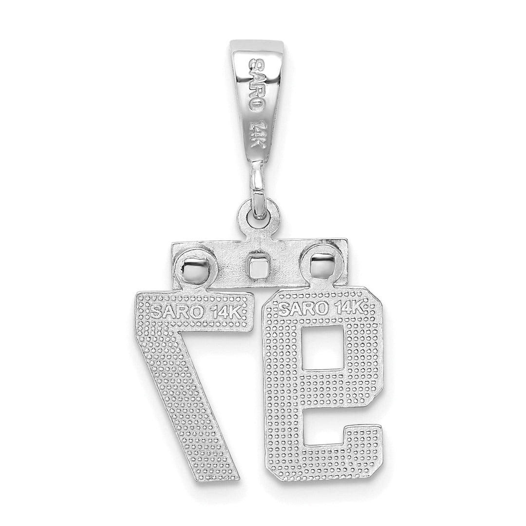 Lovely Rita's Pendants & Charms 14k White Gold Polished Finish Small Size Number 97 Charm Pendant
