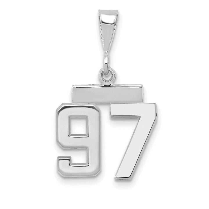 Lovely Rita's Pendants & Charms 14k White Gold Polished Finish Small Size Number 97 Charm Pendant
