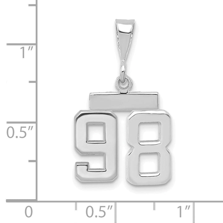 Lovely Rita's Pendants & Charms 14k White Gold Polished Finish Small Size Number 98 Charm Pendant