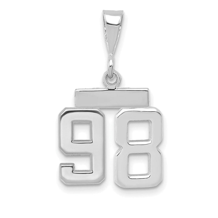 Lovely Rita's Pendants & Charms 14k White Gold Polished Finish Small Size Number 98 Charm Pendant