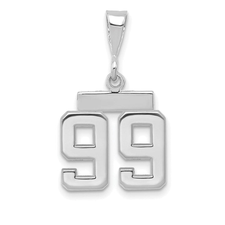 Lovely Rita's Pendants & Charms 14k White Gold Polished Finish Small Size Number 99 Charm Pendant