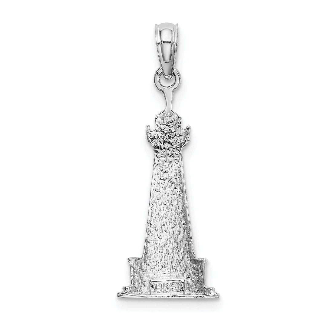 Lovely Rita's Pendants & Charms 14K White Gold Polished Finish Solid 2-Dimensiona Cape Hatteras Lighthouse Charm