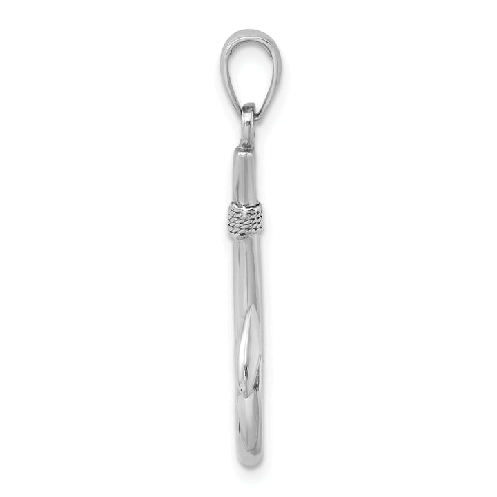 Lovely Rita's Pendants & Charms 14k White Gold Polished Finish Solid 3-Dimensional Fishing Hook Charm Pendant
