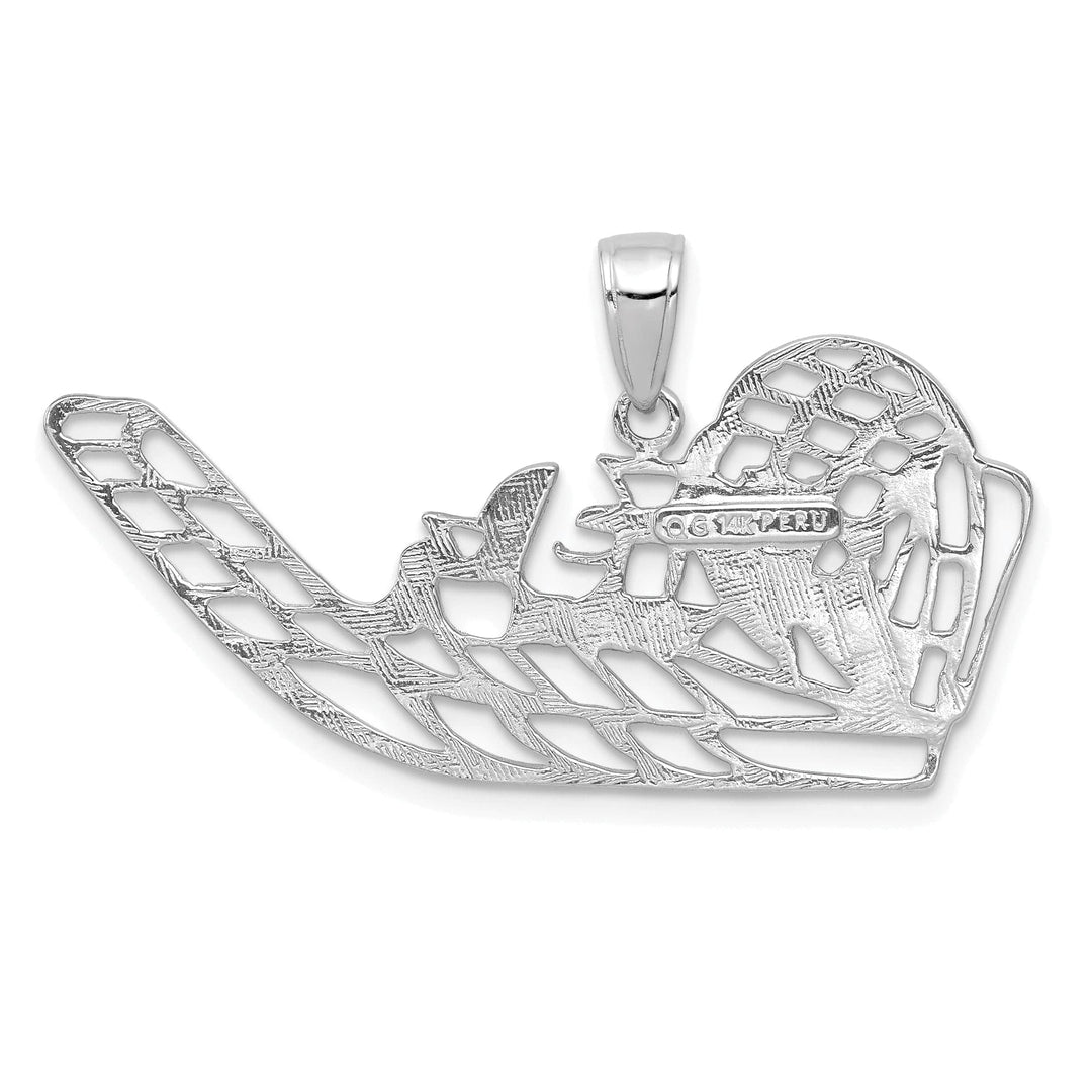 Lovely Rita's Pendants & Charms 14k White Gold Polished Finish Solid Air Boat Charm Pendant