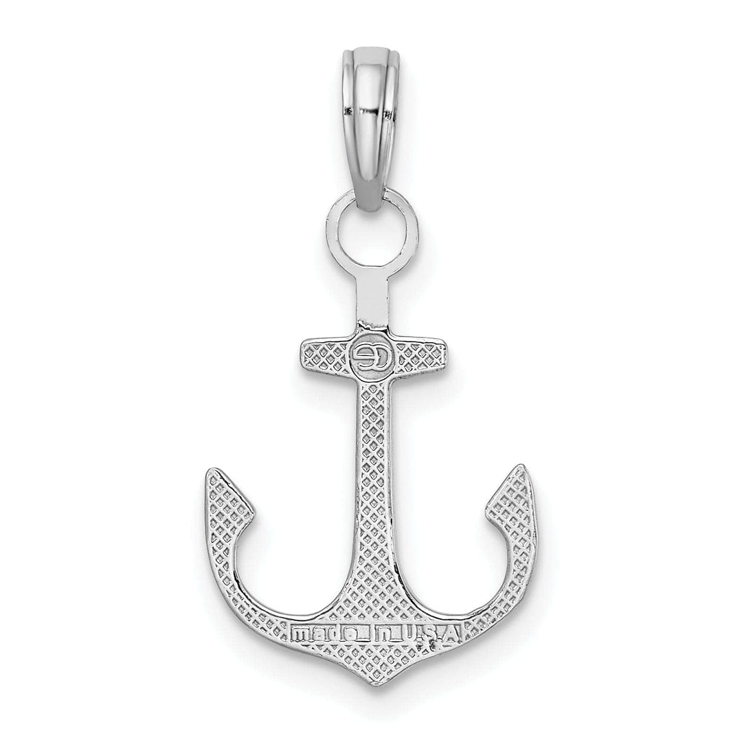 Lovely Rita's Pendants & Charms 14k White Gold Polished Finish Solid Anchor Charm Pendant