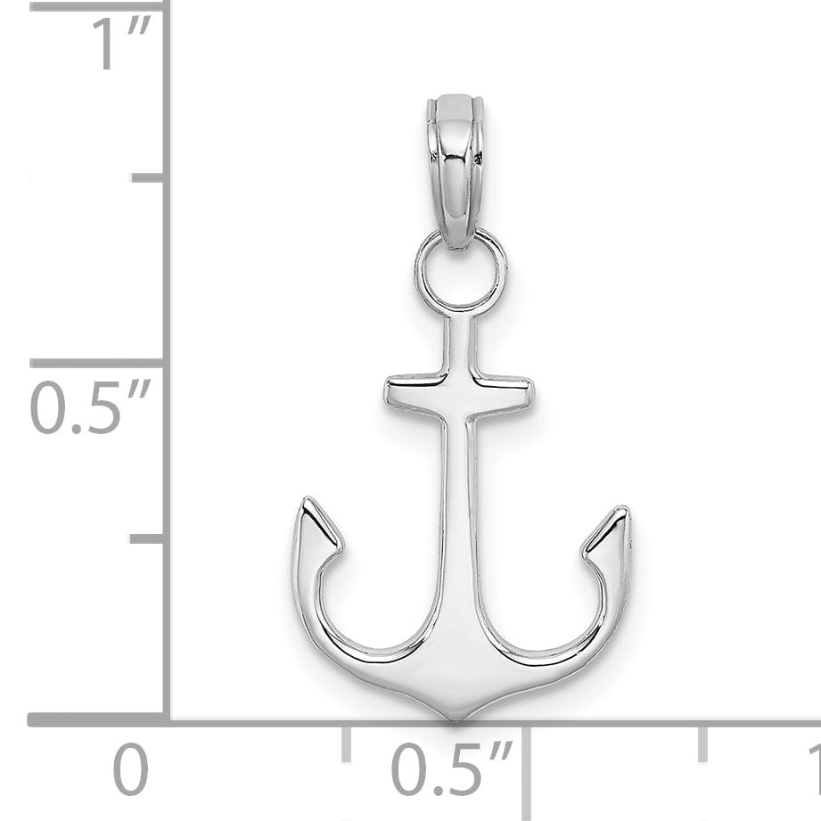 Lovely Rita's Pendants & Charms 14k White Gold Polished Finish Solid Anchor Charm Pendant
