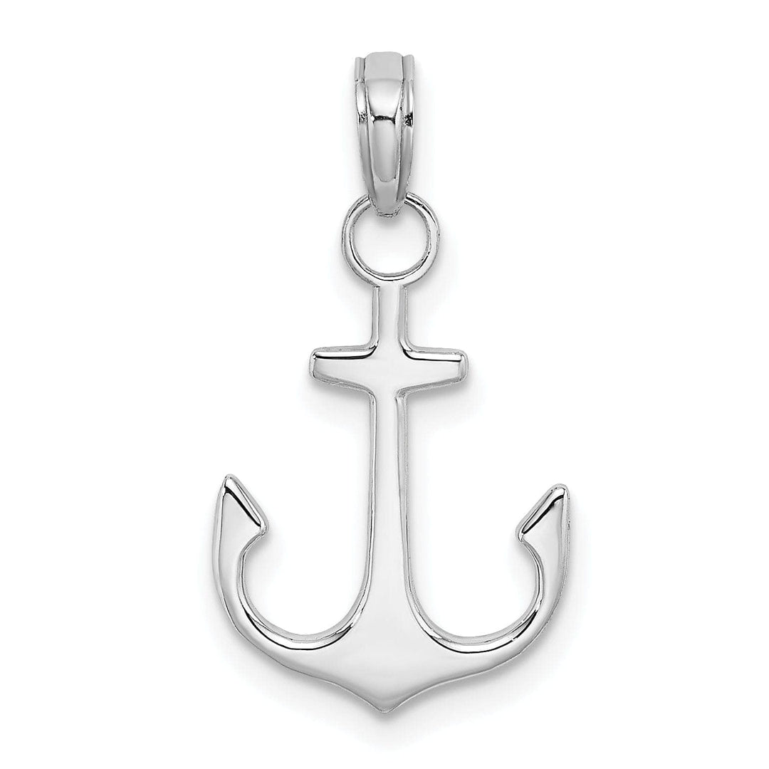 Lovely Rita's Pendants & Charms 14k White Gold Polished Finish Solid Anchor Charm Pendant
