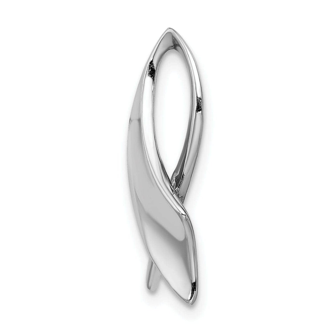 Lovely Rita's Pendants & Charms 14K White Gold Polished Finish Solid Awareness Ribbon Design Omega Slide Pendant