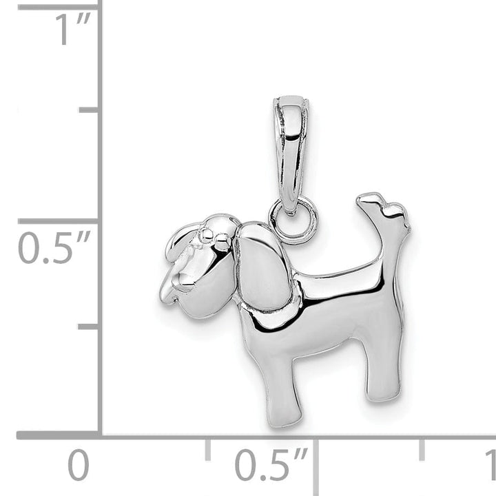 Lovely Rita's Pendants & Charms 14k White Gold Polished Finish Solid Dog Charm Pendant