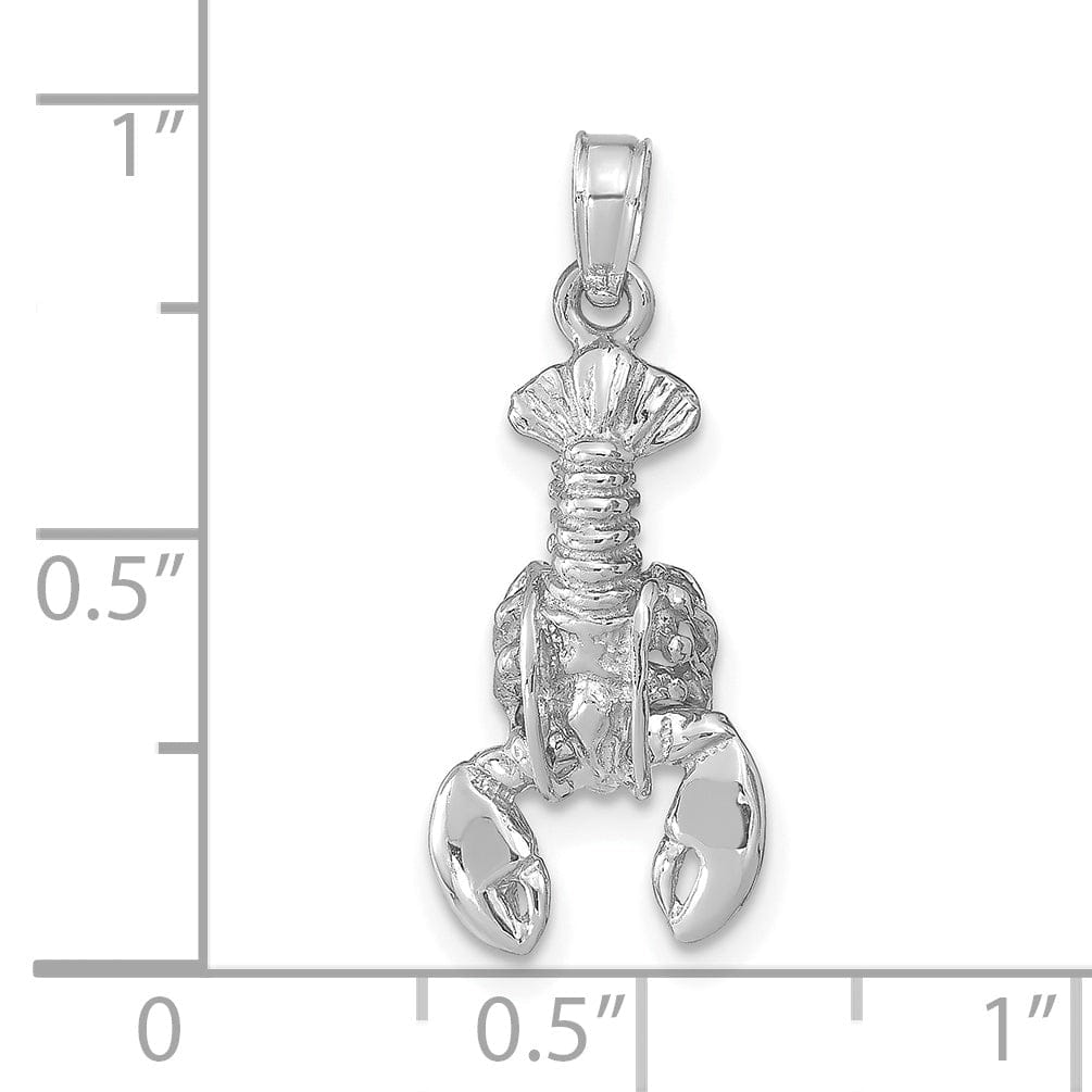 Lovely Rita's Pendants & Charms 14k White Gold Polished Finish Solid Moveable Maine Lobster Charm Pendant