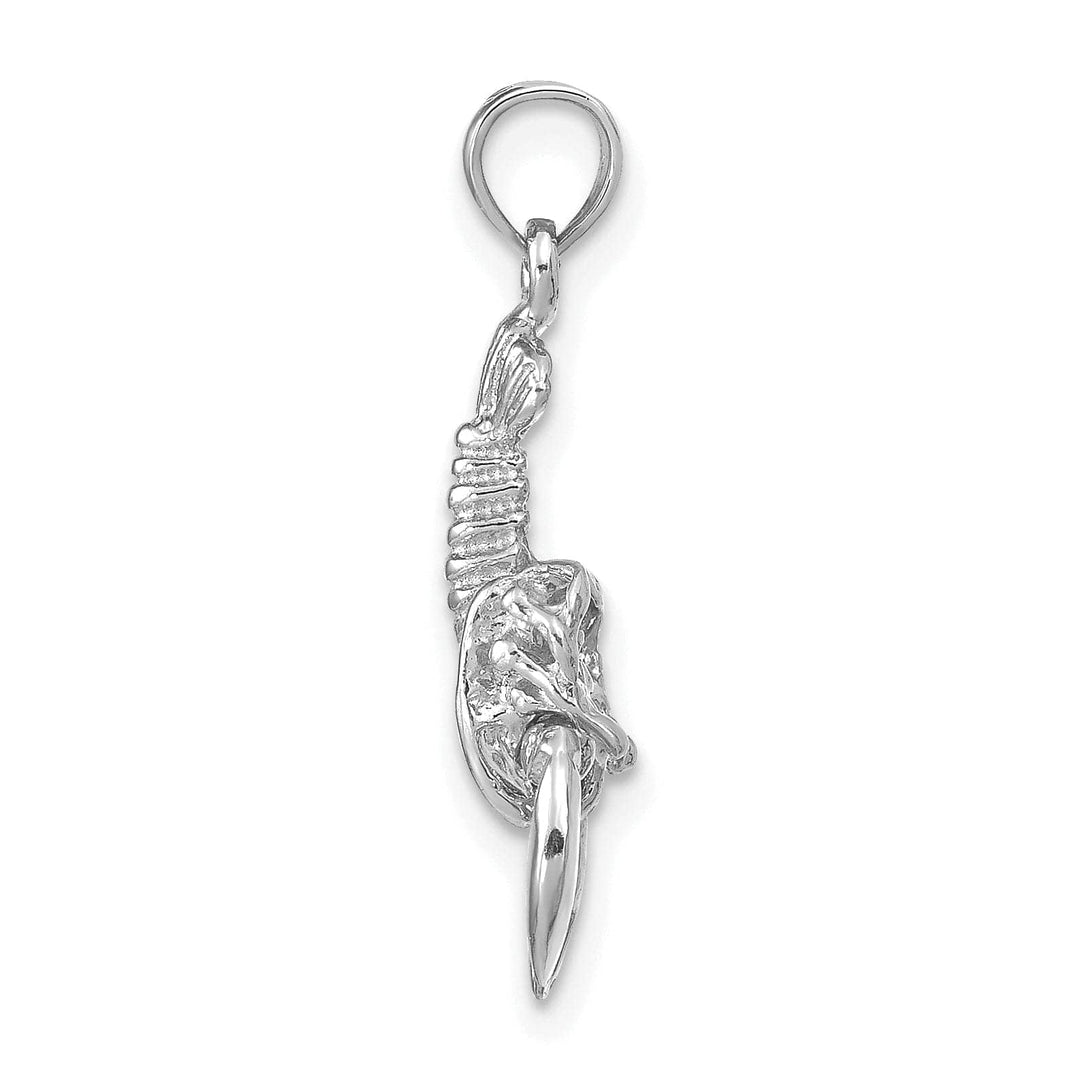 Lovely Rita's Pendants & Charms 14k White Gold Polished Finish Solid Moveable Maine Lobster Charm Pendant