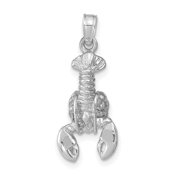 Lovely Rita's Pendants & Charms 14k White Gold Polished Finish Solid Moveable Maine Lobster Charm Pendant