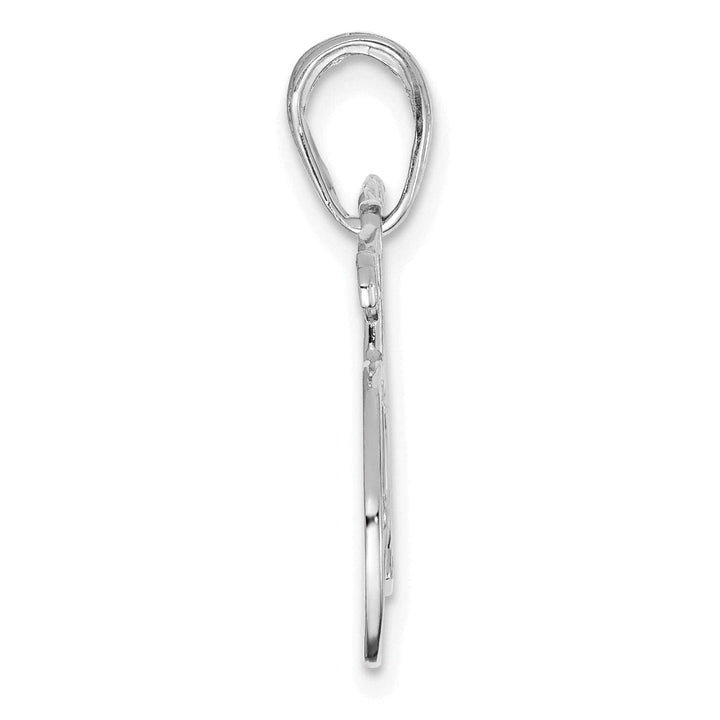 Lovely Rita's Pendants & Charms 14K White Gold Polished Finish Solid Open Back Bicycle Charm Pendant