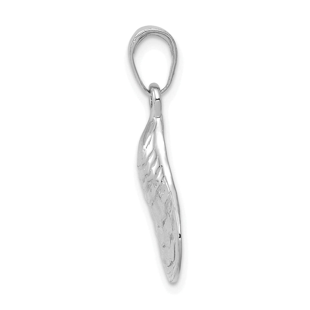 Lovely Rita's Pendants & Charms 14k White Gold Polished Finish Solid Oyster Shell Charm Pendant