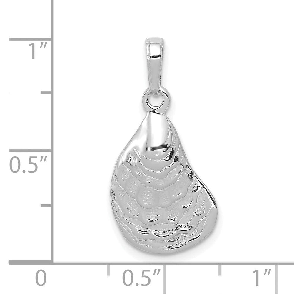 Lovely Rita's Pendants & Charms 14k White Gold Polished Finish Solid Oyster Shell Charm Pendant