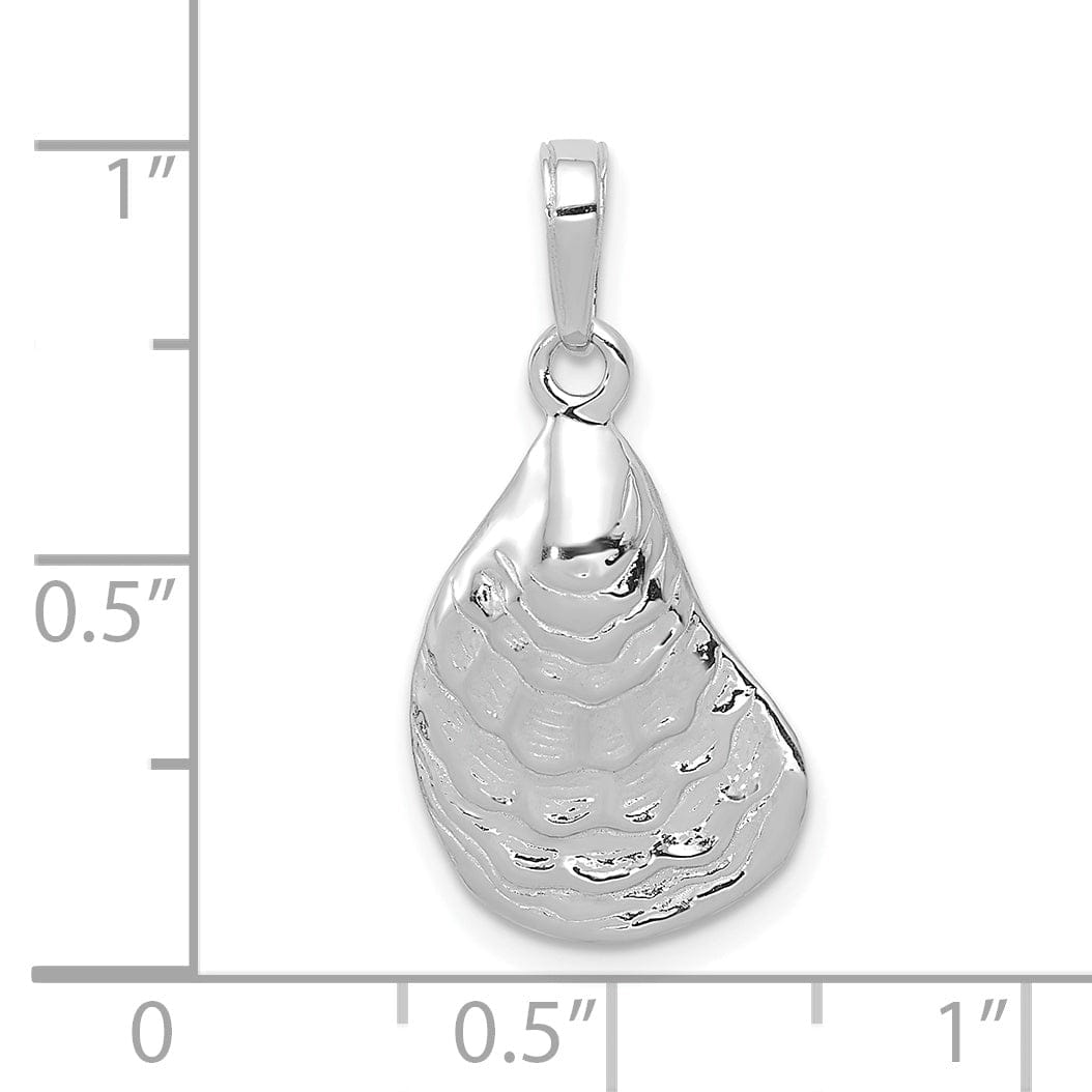 Lovely Rita's Pendants & Charms 14k White Gold Polished Finish Solid Oyster Shell Charm Pendant