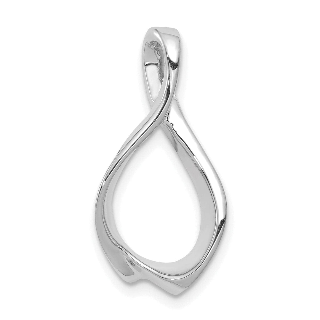 Lovely Rita's Pendants & Charms 14k White Gold Polished Finish Solid Reversible Swirl Design Omega Slide Pendant fits upto 4 mm Omega
