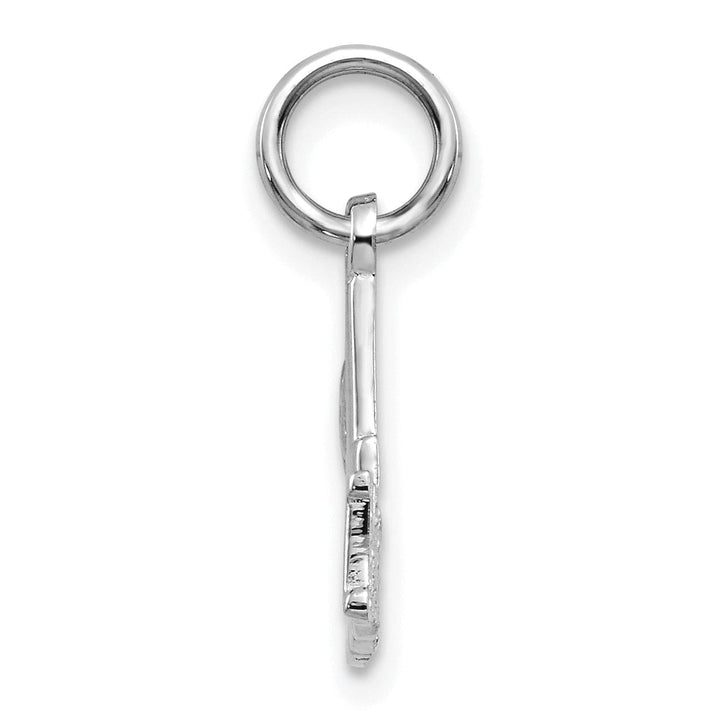 Lovely Rita's Pendants & Charms 14k White Gold Polished Finish Solid Script #1 MOM Design Charm Pendant