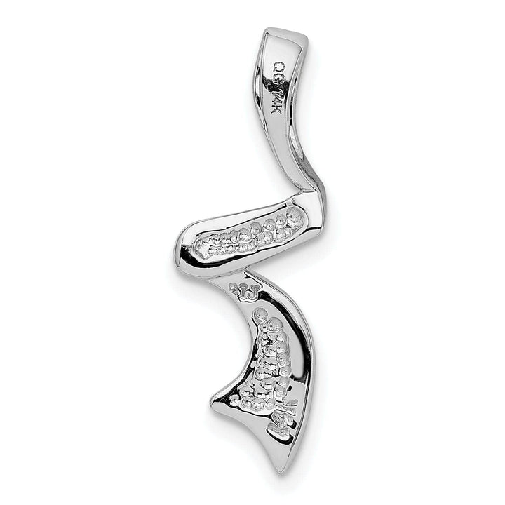 Lovely Rita's Pendants & Charms 14k White Gold Polished Finish Solid Swirl Design Omega Slide Pendant fits upto 6 mm Omega
