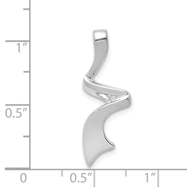 Lovely Rita's Pendants & Charms 14k White Gold Polished Finish Solid Swirl Design Omega Slide Pendant fits upto 6 mm Omega