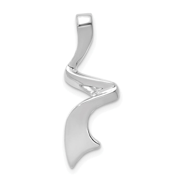 Lovely Rita's Pendants & Charms 14k White Gold Polished Finish Solid Swirl Design Omega Slide Pendant fits upto 6 mm Omega
