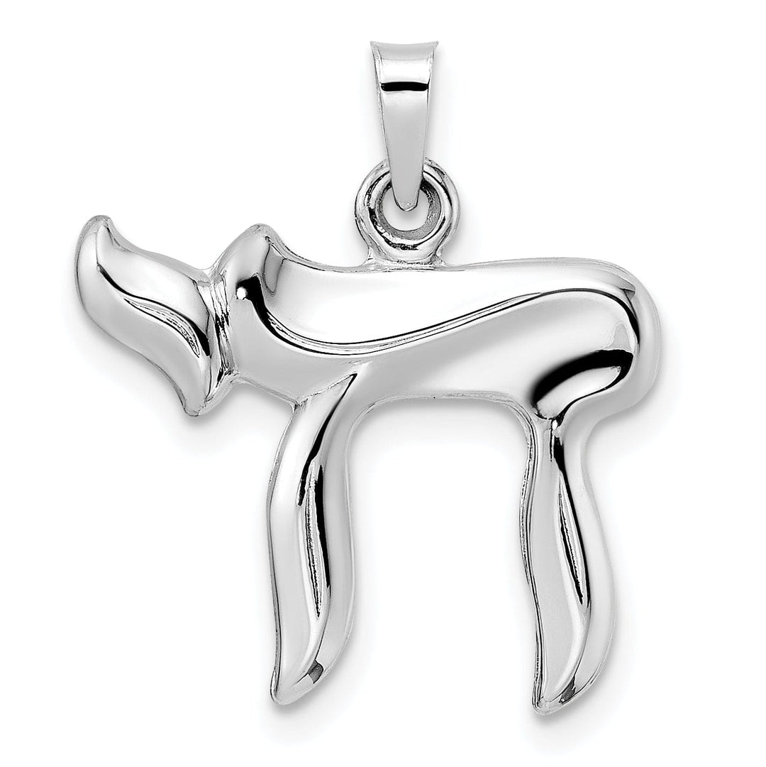Lovely Rita's Pendants & Charms 14K White Gold Polished Finish Unisex Chai Symbol Design Pendant