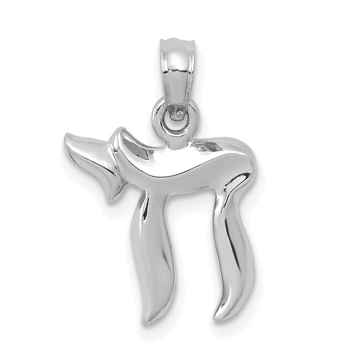 Lovely Rita's Pendants & Charms 14k White Gold Polished Finish Unisex Solid Chai Design Charm Pendant