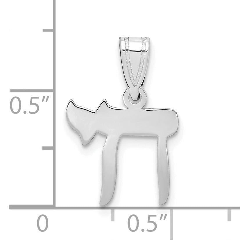 Lovely Rita's Pendants & Charms 14K White Gold Polished Finish Unisex Solid Chai Life Charm Pendant