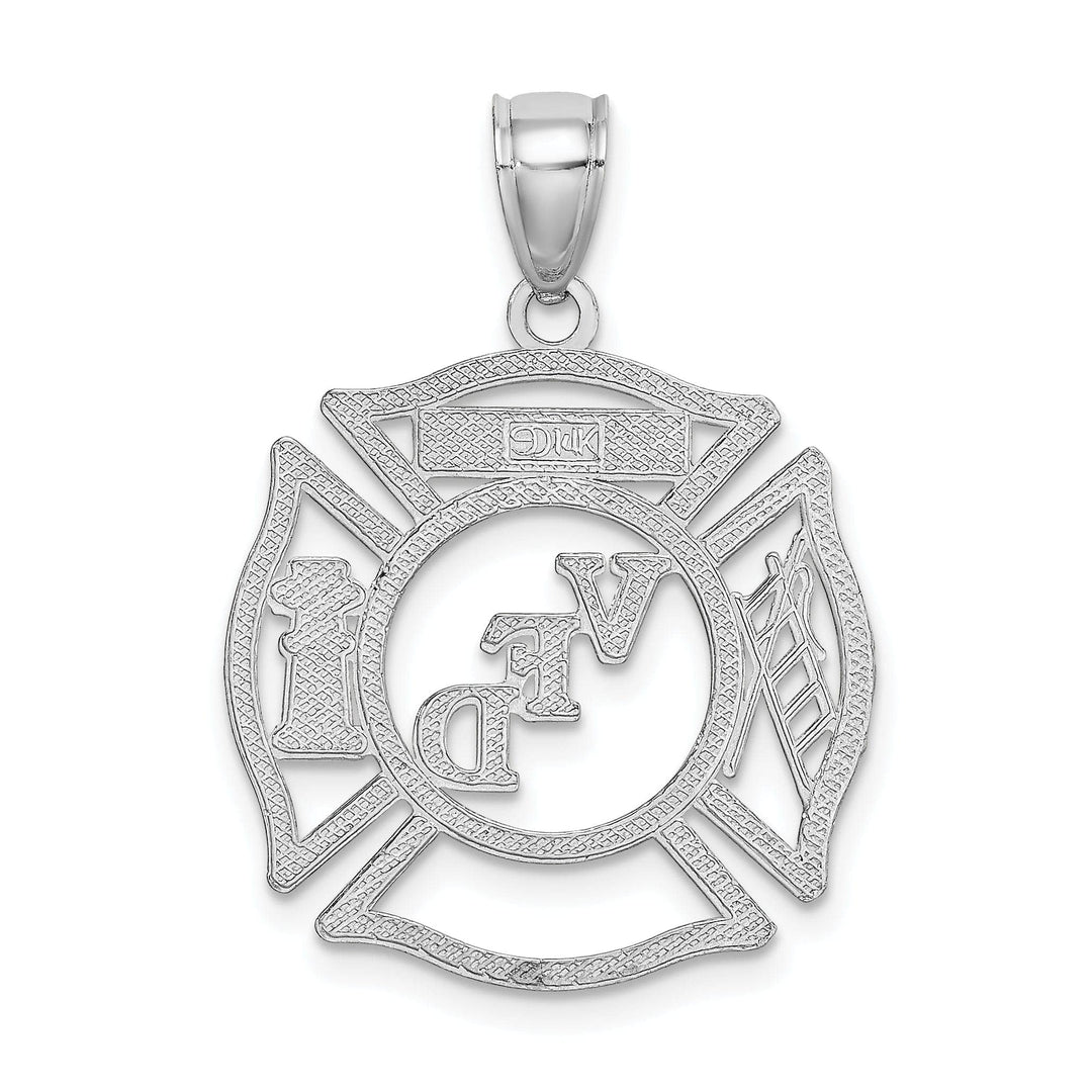 Lovely Rita's Pendants & Charms 14k White Gold Polished Finish VFD MEMBER in Shield Charm Pendant