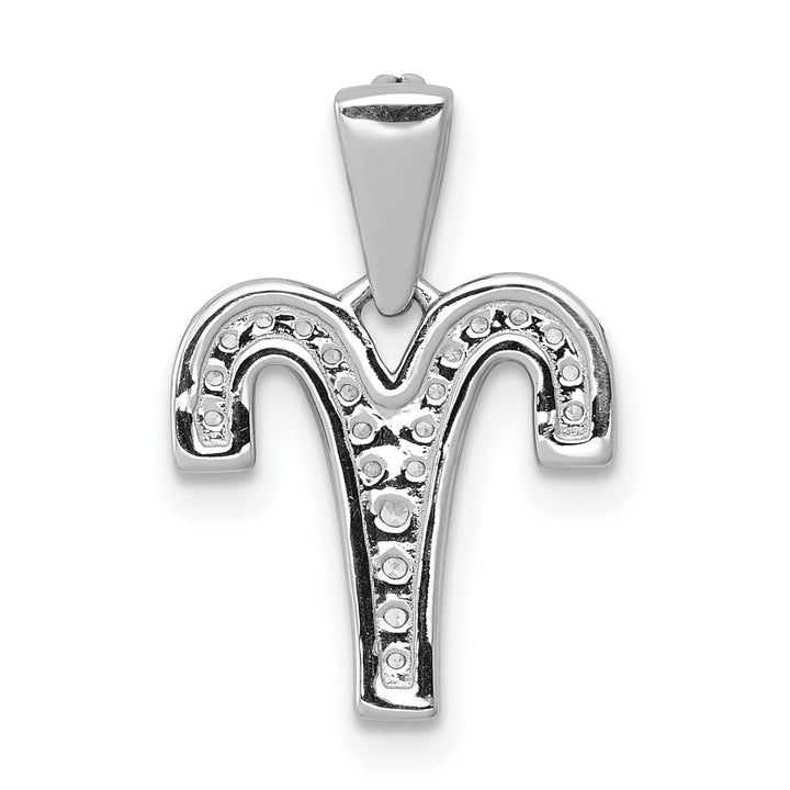 Lovely Rita's Pendants & Charms 14k White Gold Polished Finish with Diamonds Aries Zodiac Charm Pendant