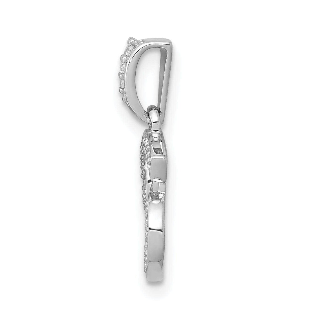 Lovely Rita's Pendants & Charms 14k White Gold Polished Finish with Diamonds Cancer Zodiac Charm Pendant