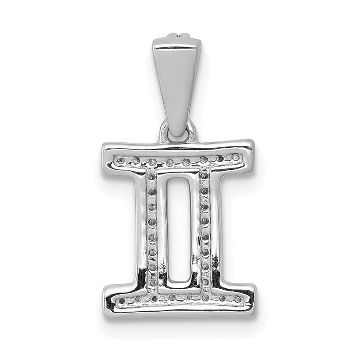 Lovely Rita's Pendants & Charms 14k White Gold Polished Finish with Diamonds Gemini Zodiac Charm Pendant