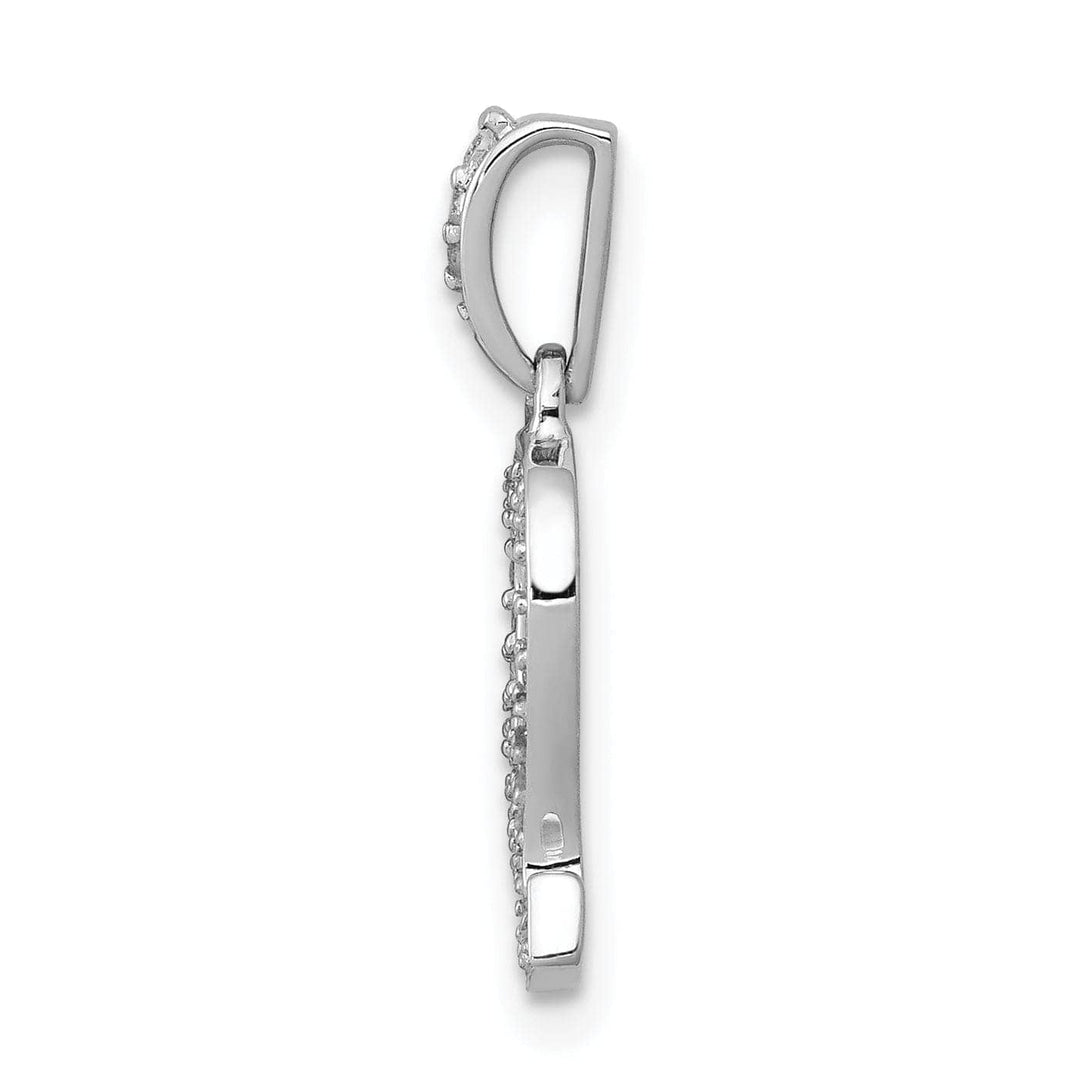 Lovely Rita's Pendants & Charms 14k White Gold Polished Finish with Diamonds LEO Zodiac Charm Pendant