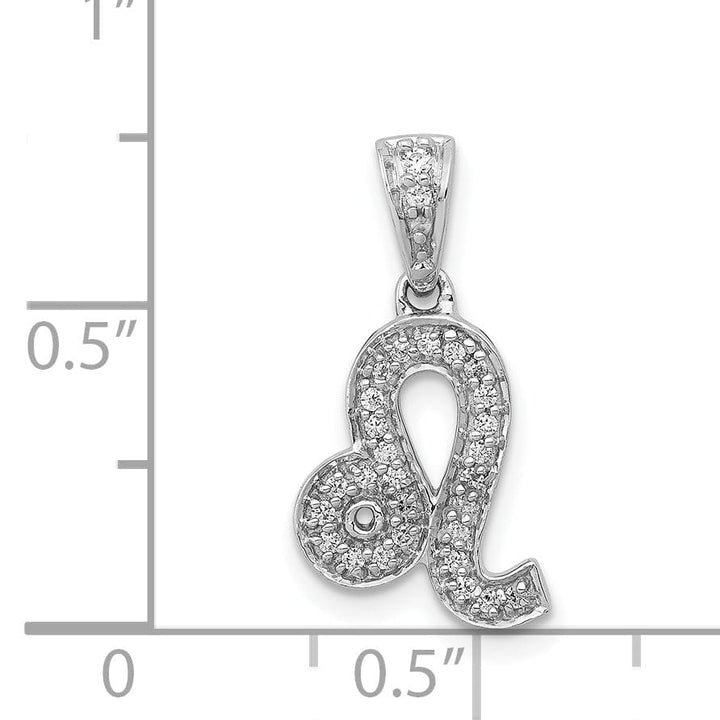 Lovely Rita's Pendants & Charms 14k White Gold Polished Finish with Diamonds LEO Zodiac Charm Pendant