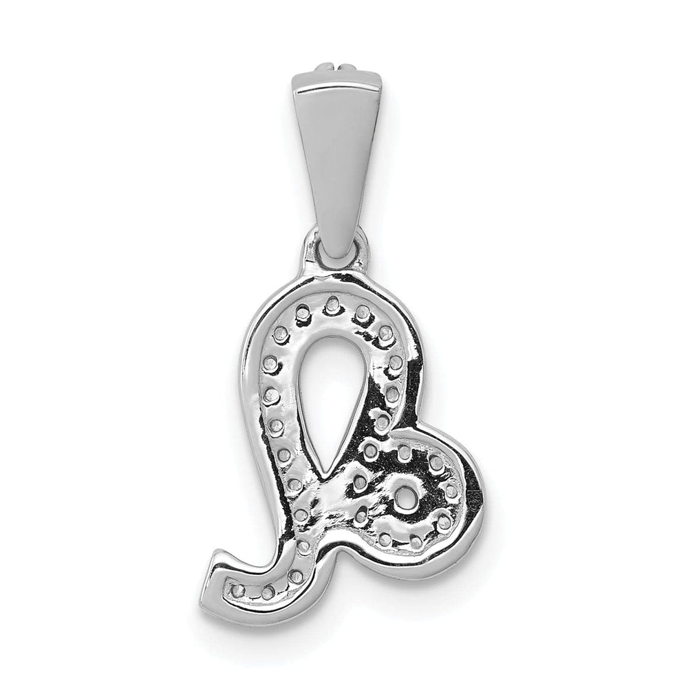 Lovely Rita's Pendants & Charms 14k White Gold Polished Finish with Diamonds LEO Zodiac Charm Pendant