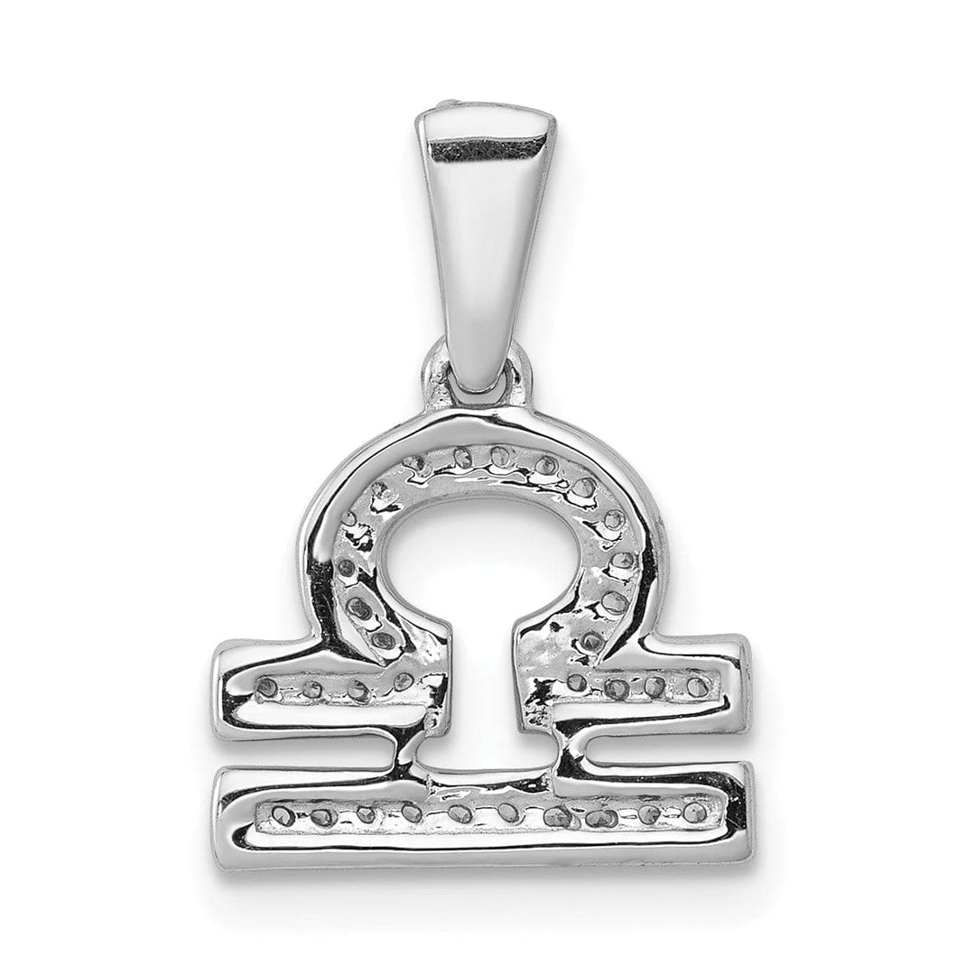 Lovely Rita's Pendants & Charms 14k White Gold Polished Finish with Diamonds Libra Zodiac Charm Pendant