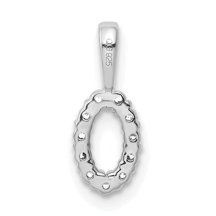 Lovely Rita's Pendants & Charms 14k White Gold Polished Finish with Diamonds Number 0 Charm Pendant