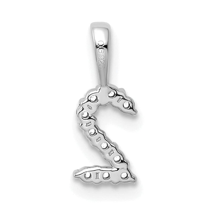 Lovely Rita's Pendants & Charms 14k White Gold Polished Finish with Diamonds Number 2 Pendant
